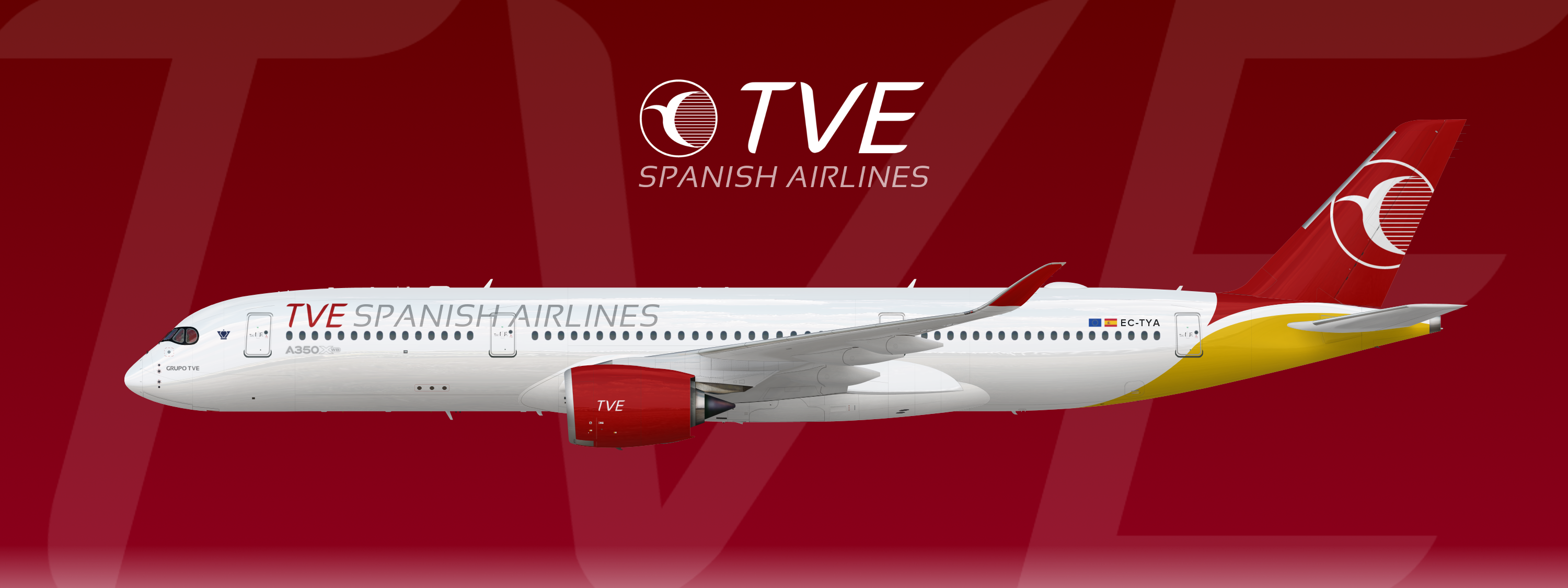 TVE Spanish Airlines Airbus A350900 ECTYA n design archive 201old