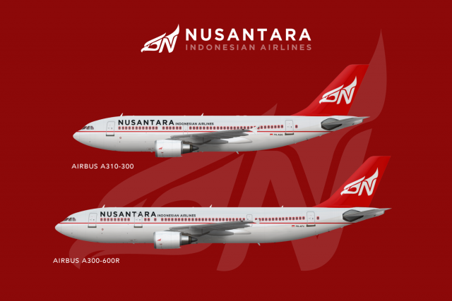 Nusantara Indonesian Airlines Airbus A300-600R, Airbus A310-300 | PK-AFV, PK-AGG
