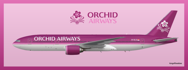 Orchid Airways Boeing 777-200ER Livery (1995-2005)