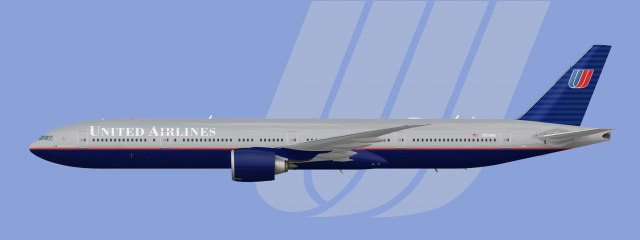 United Airlines 777-300ER - Battleship Grey Livery (1993-2004)