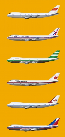 CA, CI, CX, JL, KE, PR 747-200s