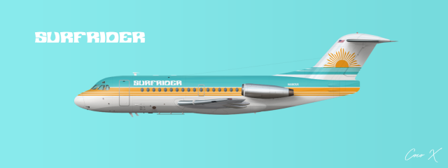 Surfrider Fokker F28 (Original Livery)