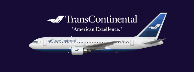 Transcontinental Airlines Boeing 767-200ER (Livery from 1996-2008)