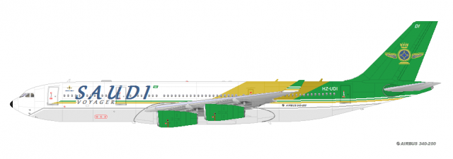Airbus 340-200 by SAUDI Voyager (color 90 - 2000)