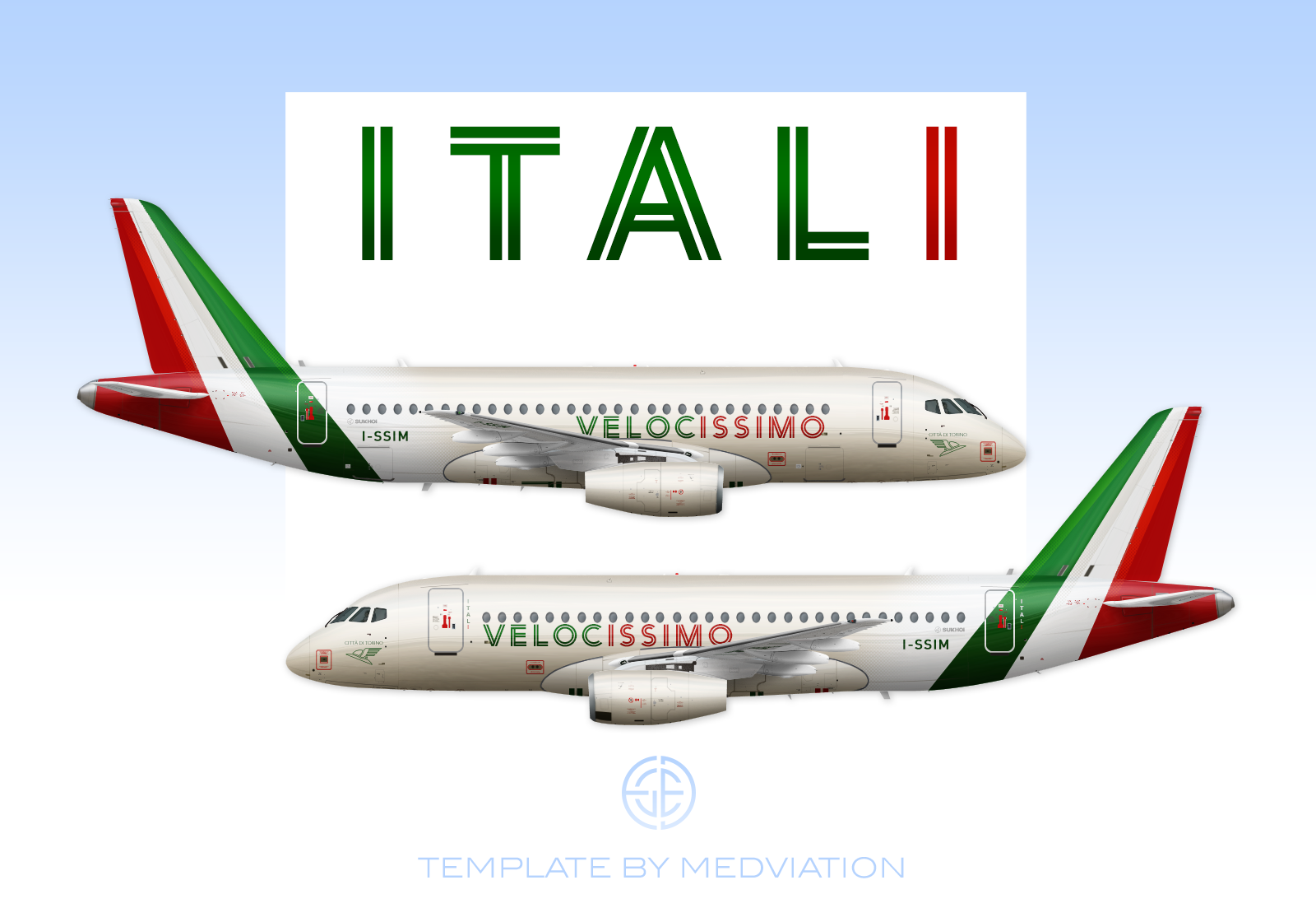 Itali 2016 Velocissimo Sukhoi Superjet 100 Edge S Designs 2 Gallery Airline Empires