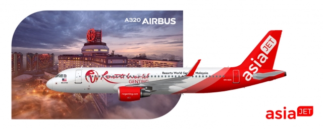 AsiaJet Airways Airbus A320-200 Resorts World Genting Special Livery