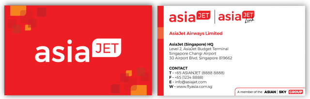 AsiaJet Airways Corporate Name Card