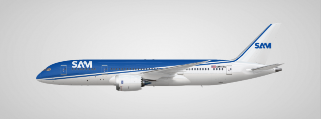 Sam Airlines Boeing 787 Dreamliner.