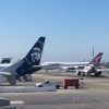 Qantas 747-400, Alaska 737-800, Horizon Air Q400, Delta 737-800 (Skyteam) at LAX