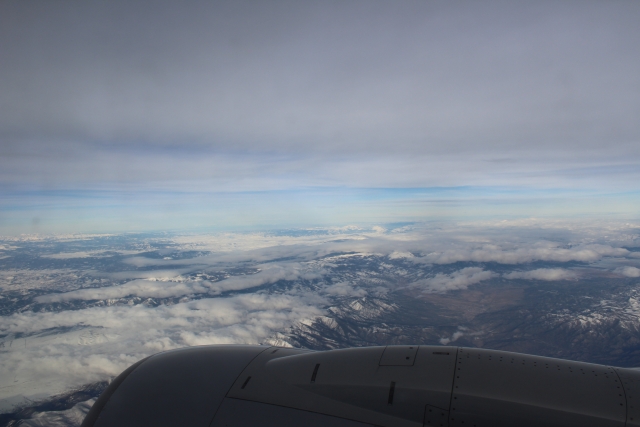 Rocky mountains on a American 737-800