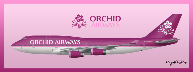 Orchid Airways Boeing 747-400 Livery (1995-2005)