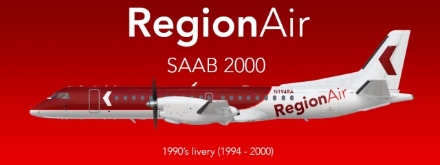 RegionAir SAAB 2000 1990's Saab livery