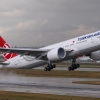 Turkish airlines B777-300ER rainy departure