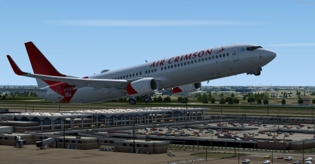 Air Crimson 737-900ER takeoff from KMEM