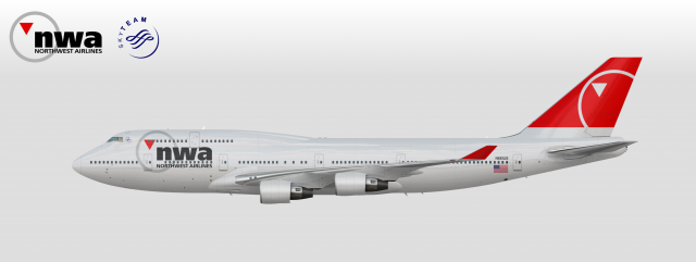 Northwest Airlines premerger Boeing 747-400
