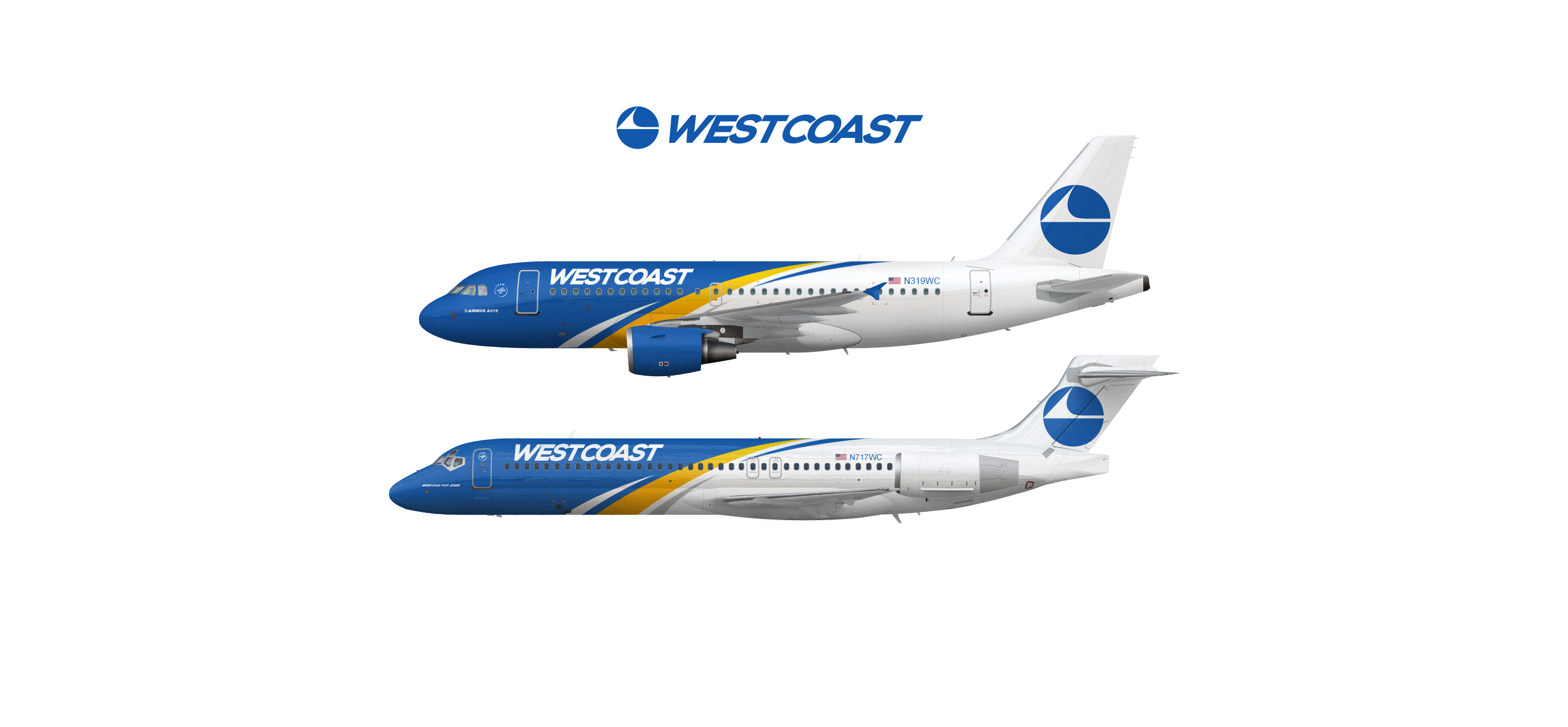 West Coast Airlines Fleet Concept Trevor de Verteuil Alternative