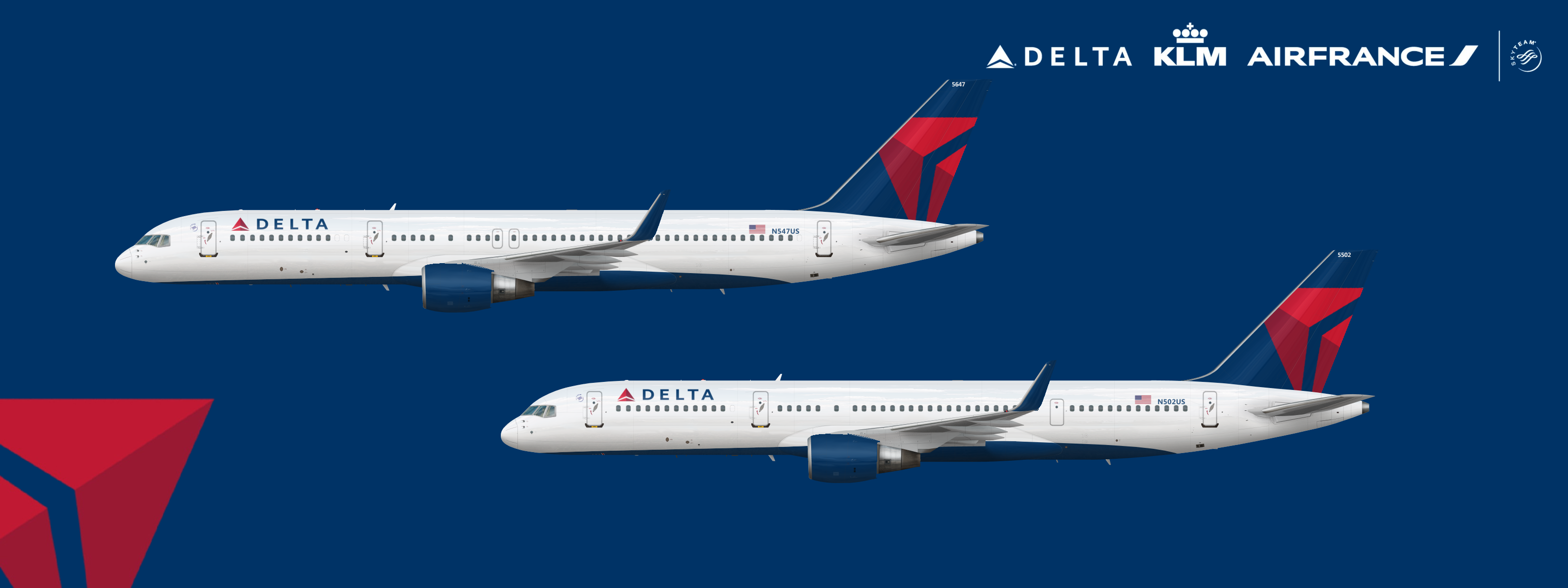 Delta Airlines Boeing 757 200s Real World Liveries By Blonde