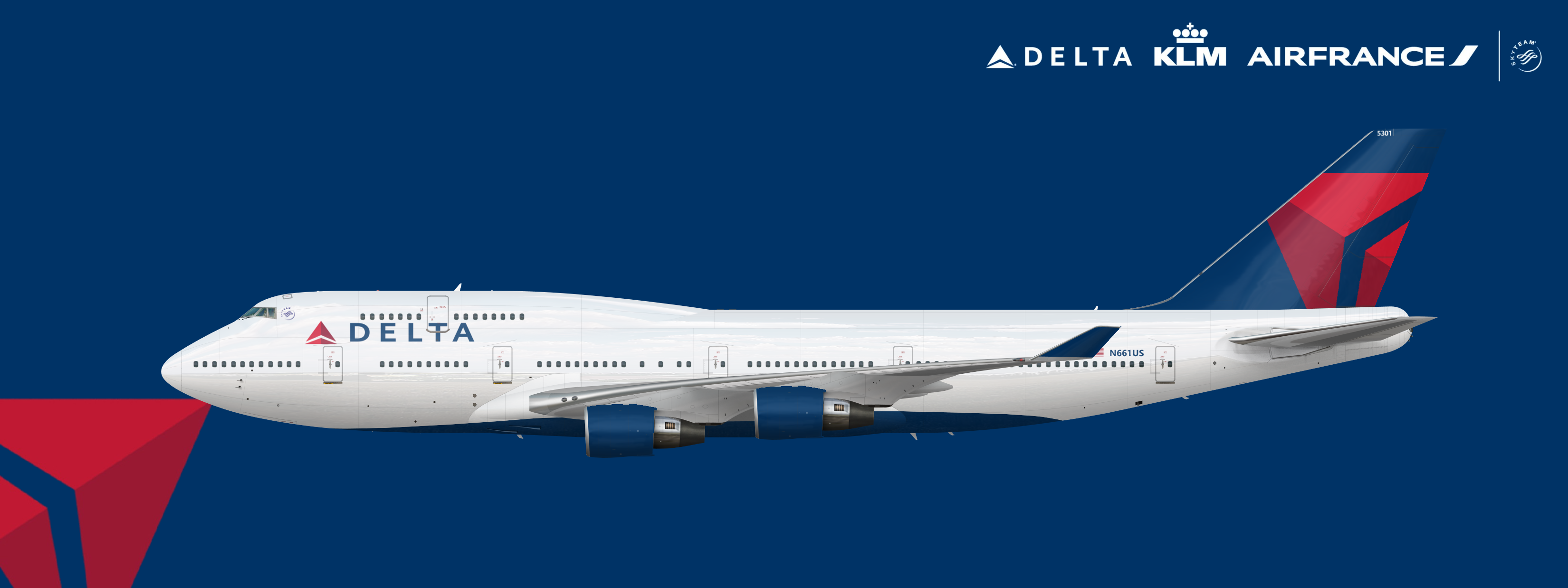 Delta Airlines Boeing 747-400 (N661US) - Real World Liveries by  Blonde_BirdAviation - Gallery - Airline Empires