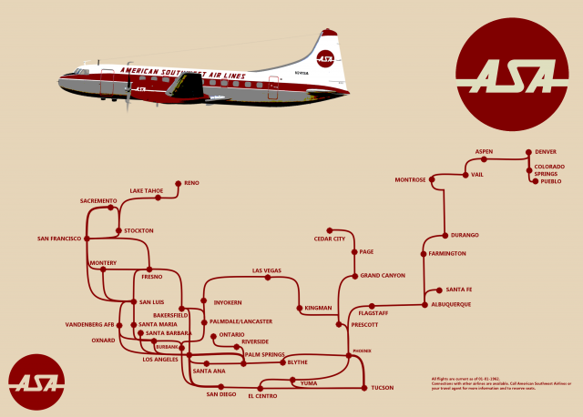 American Southwest Airlines- Route Map