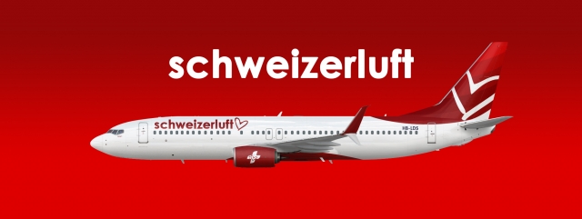 schweizerluft Boeing 737 800 Heart Livery