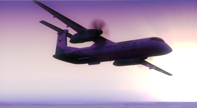 Widerøe Q400 - Climbing to FL250 from Newcastle