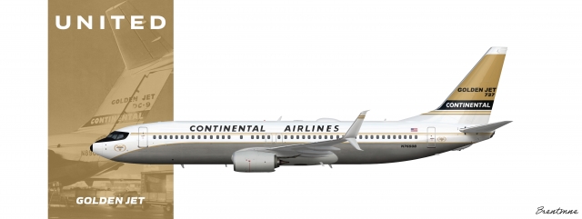 United Airlines "Golden Jet" 737-800