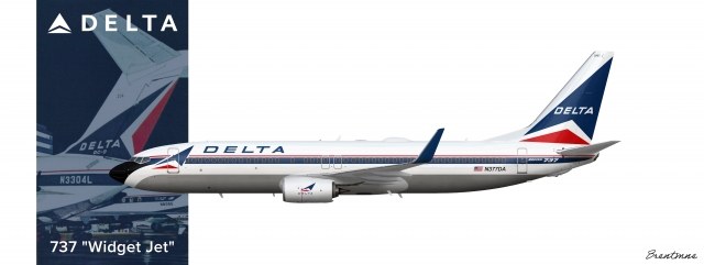 Delta Air Lines 737-800 Widget retro