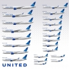 United Airlines fleet in new livery