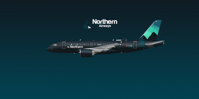 Airbus A220-100 Special Northern Lights livery
