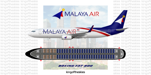 Malaya Air Boeing 737-800 Livery & Seat Map