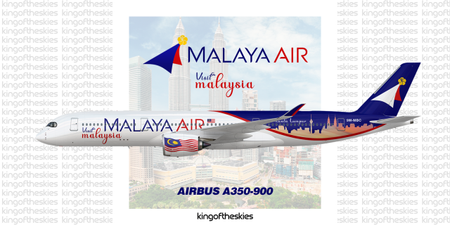 Malaya Air Airbus A350-900 'Visit Malaysia' Special Livery | NEW !