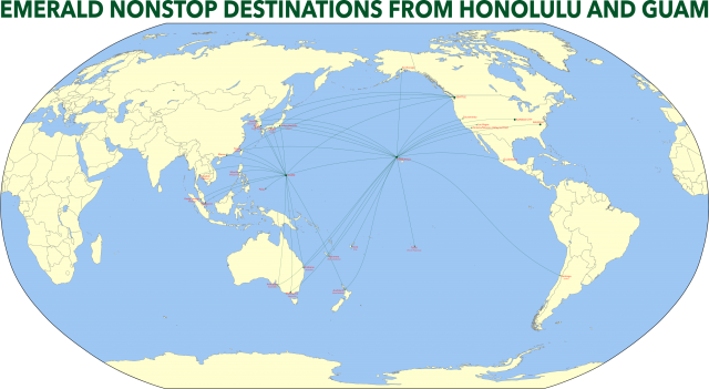 Nonstop Routes from Honolulu and Guam