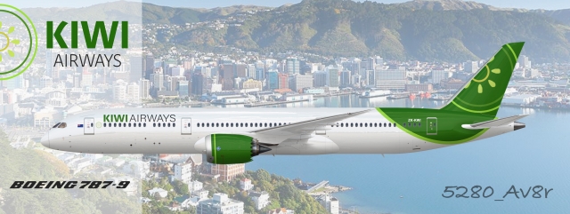 Kiwi Airways | 787 9 | Potential New Livery Kiwi Airways | 787 9 | Potential New Livery