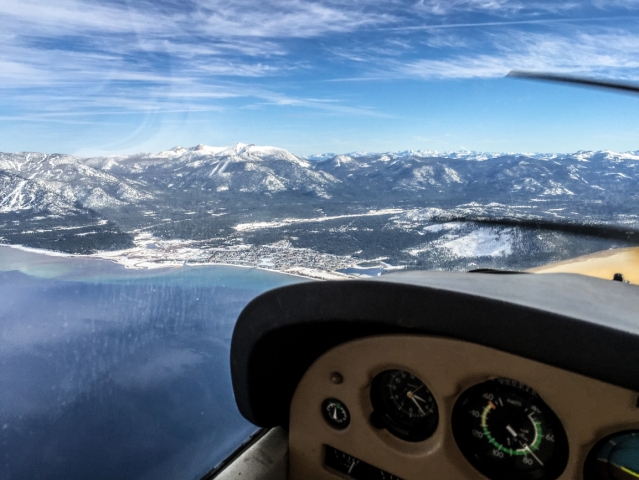 Climbing Out over South Lake Tahoe (KTVL)