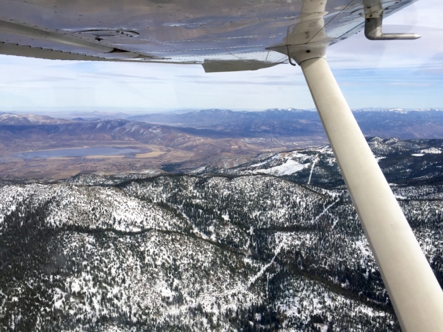 Looking into Nevada from over Lake Tahoe