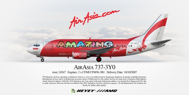 AirAsia Indonesia "Amazing" Boeing 737-3Y0