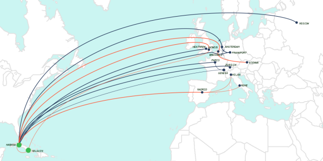 aerocuba European routes. aerocuba European routes.