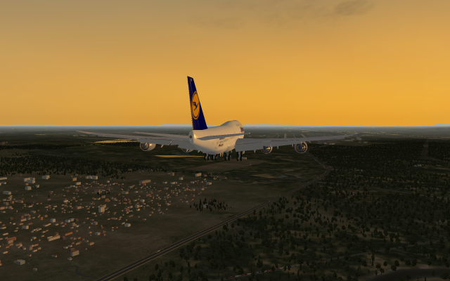 Lufthansa B748 landing at EDDF