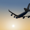 United B744 (World Traffic Addon) flying EDDF-KJFK at sunset