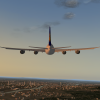 Lufthansa B758 flying over Frankfurt