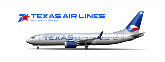 8. Texas Air Lines Boeing 737 MAX 8 "2013-"