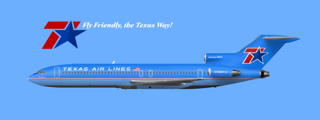 6. Texas Air Lines Boeing 727-200 “1976-1991”