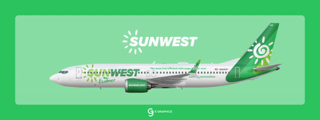 SunWest Boeing 737-8 MAX 'Ecoliner' Special livery