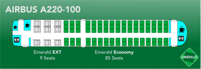 Emerald A220 100 seatmap