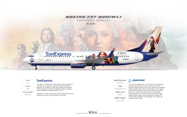 SunExpress Boeing B737 800(WL) ''X Men Livery''