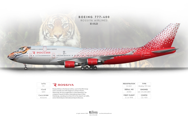 Rossiya Boeing 747-400 ''Caring for Tigers Together''