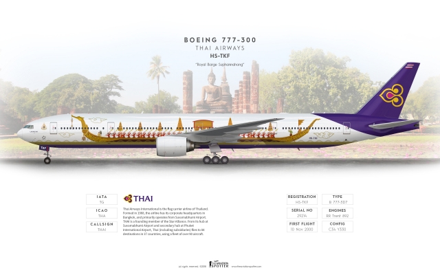 THAI Airways Boeing 777 300 ''Suphannahong Livery''