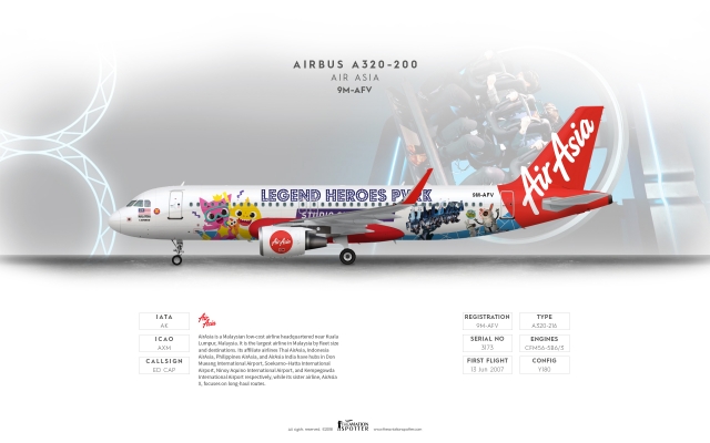 AirAsia Airbus A320 200 ''Heroes Park''