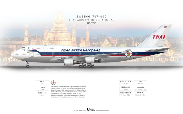 THAI Boeing 747 400 ''Retro Livery''