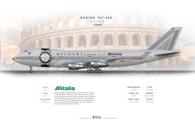 herpa wings｜Alitalia航空｜B747-200｜Bulgari Herpa - 1:500 Boeing 747-200 